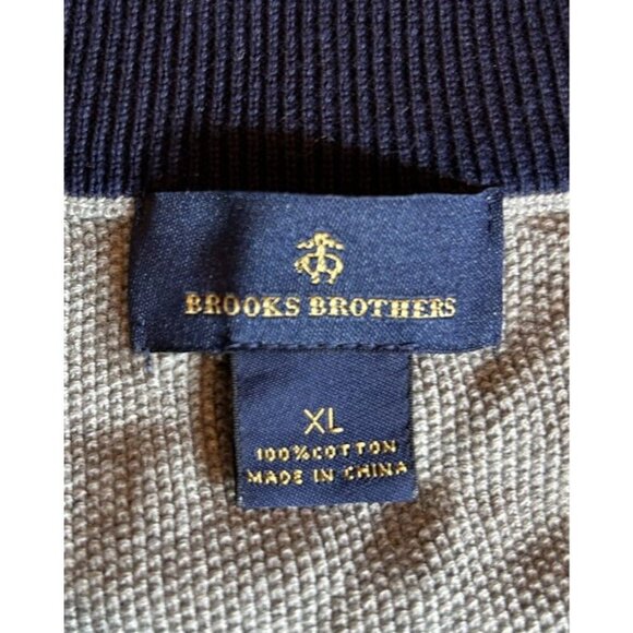 Brooks Brothers 100% Cotton Gray 1/2 Zip Long Sleeve Shirt Sweater Men's Size XL - Picture 4 of 8